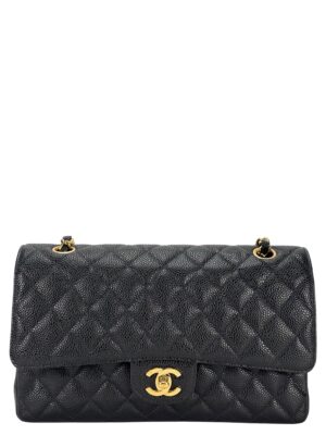 CHANEL - Medium Classic Double Flap Bag Black Caviar Gold Hardware (CF25)