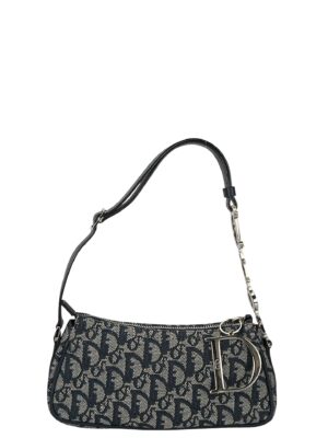 CHRISTIAN DIOR - Navy Canvas Trotter D Pochette Bag