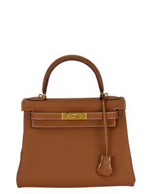 HERMES - Kelly 28 Gold Togo 2way Shoulder Bag Gold Hardware