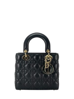 CHRISTIAN DIOR - Lady Dior 2Way Hand Bag Gold Hardware