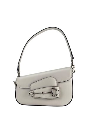GUCCI - White Horsebit Leather 2-Way Shoulder Bag