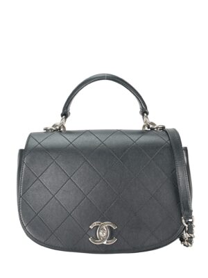 CHANEL - Black Calfskin Coco Mark 2Way Chain Shoulder Bag