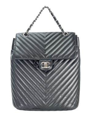 CHANEL - Black Calfskin Coco Mark V Stitch Spirit Backpack